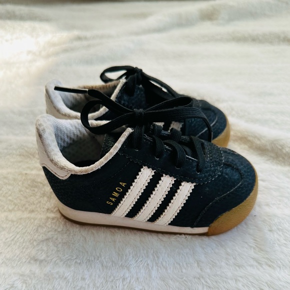 Adidas Samoa Black and White Baby Sneakers - Picture 1 of 5